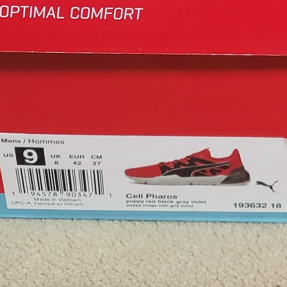 Puma Cell Pharos Red and Black Athletic Shoes